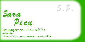 sara picu business card